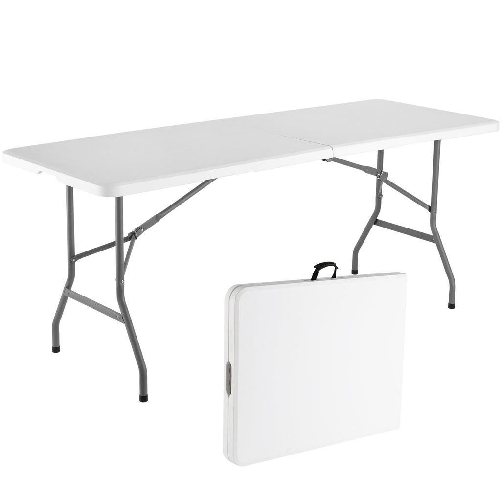 Portable Lightweight Folding Table, Foldable Table with Carrying Handle and Safety Locks, Ideal for Party, Dining, Barbecue, Board Game & Outdoor Activities