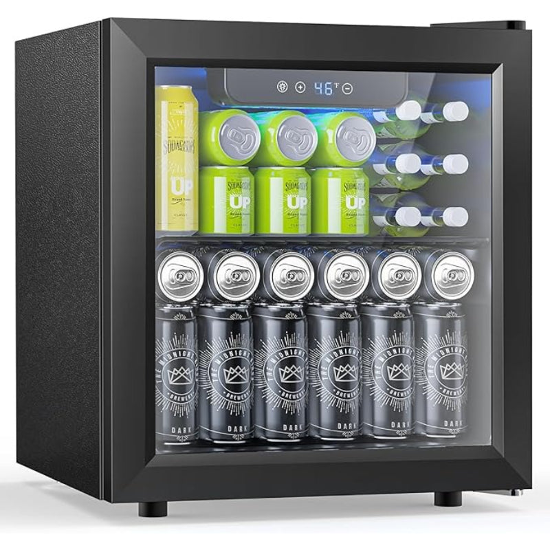 KNKDO 9.51Gal Beverage Wine Cabinet, Electronic Touch Control Mini Fridge with LED Light for Kitchen Bedroom Office