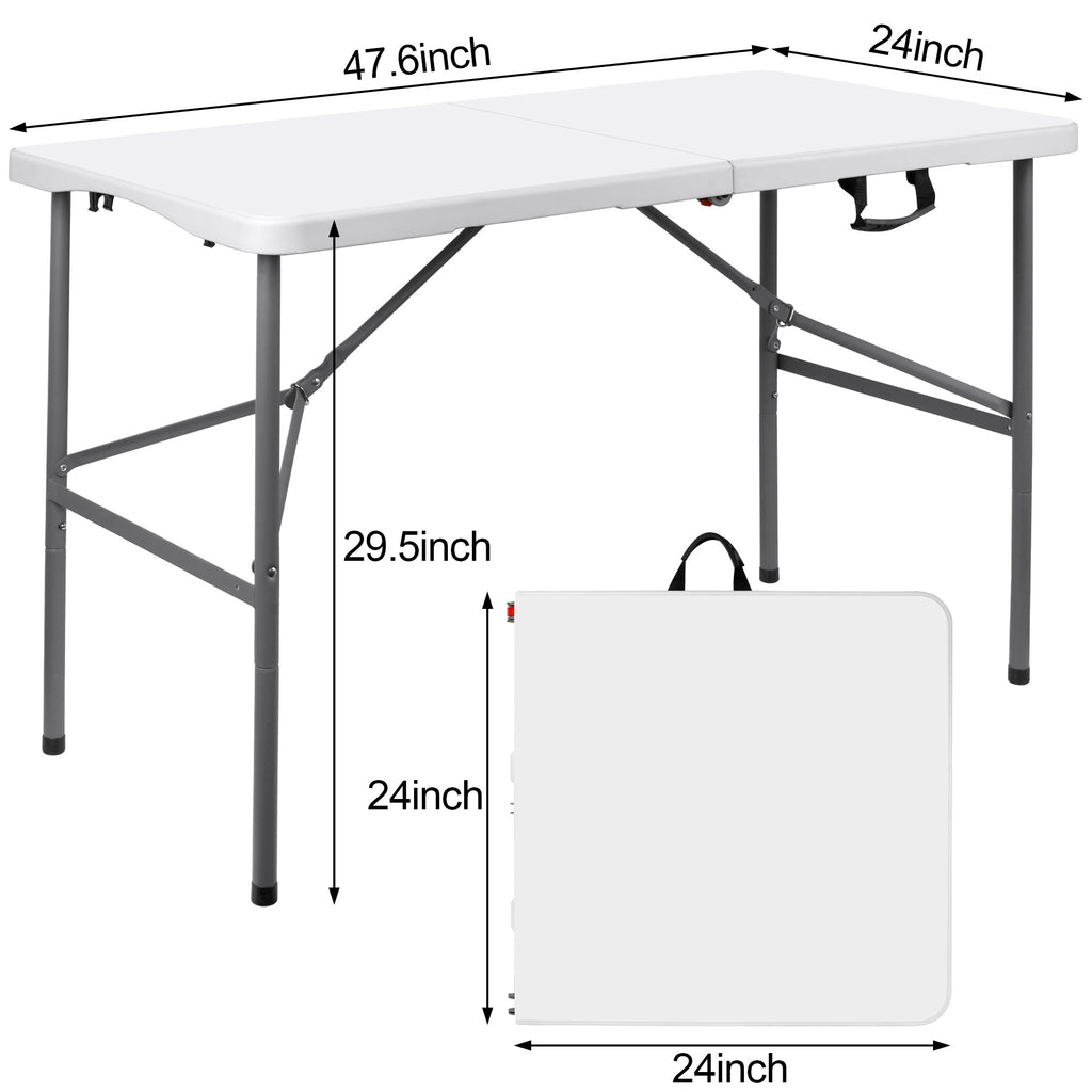 Portable Lightweight Folding Table, Foldable Table with Carrying Handle and Safety Locks, Ideal for Party, Dining, Barbecue, Board Game & Outdoor Activities