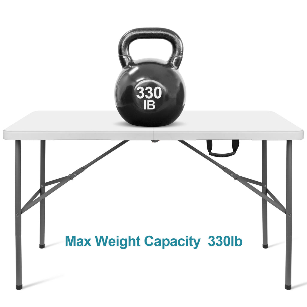 Portable Lightweight Folding Table, Foldable Table with Carrying Handle and Safety Locks, Ideal for Party, Dining, Barbecue, Board Game & Outdoor Activities