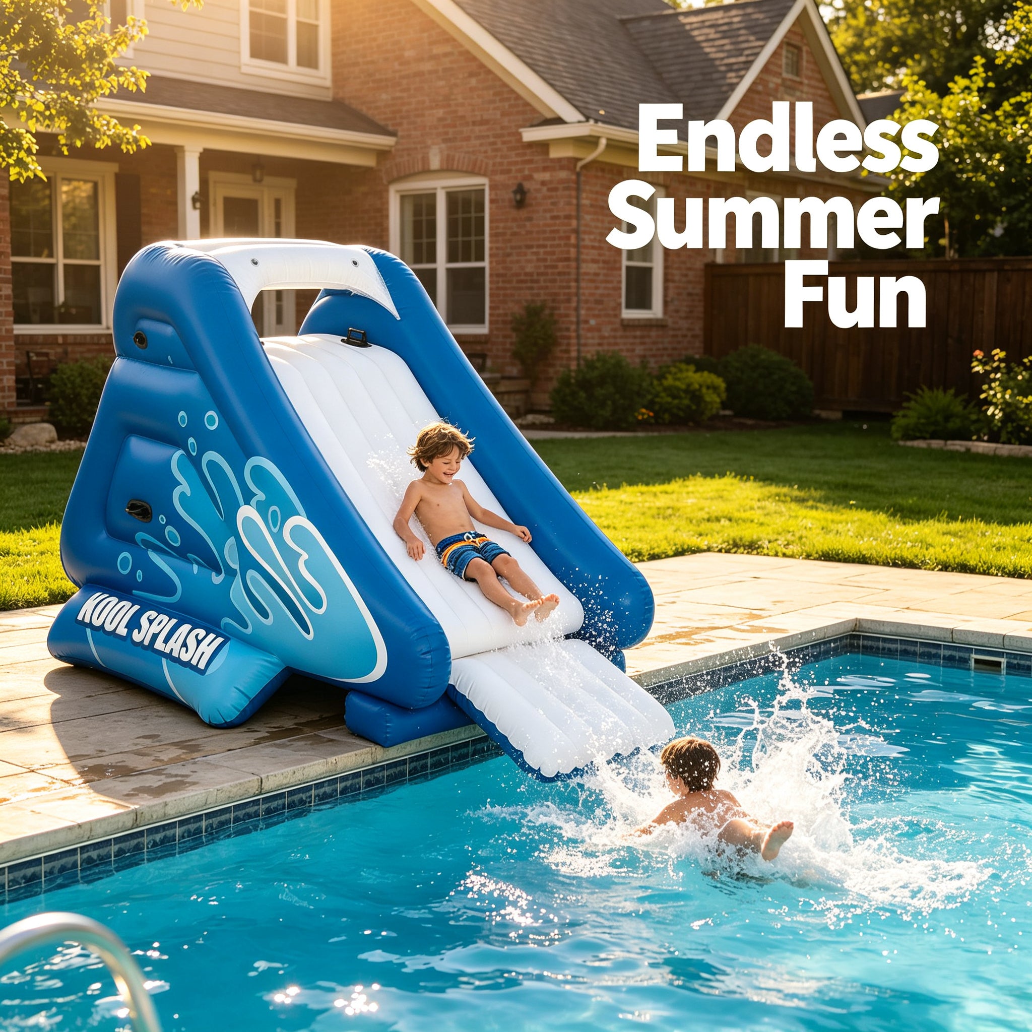 Outdoor Inflatable Play Center Water Slide Swimming Pool