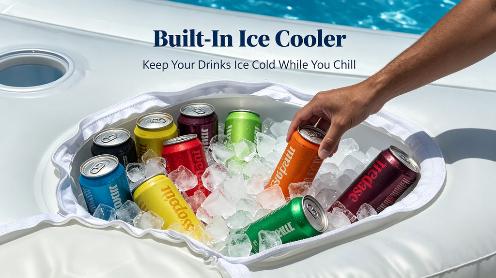 Backyard Inflatable Lounge Pool with Drink Cooler