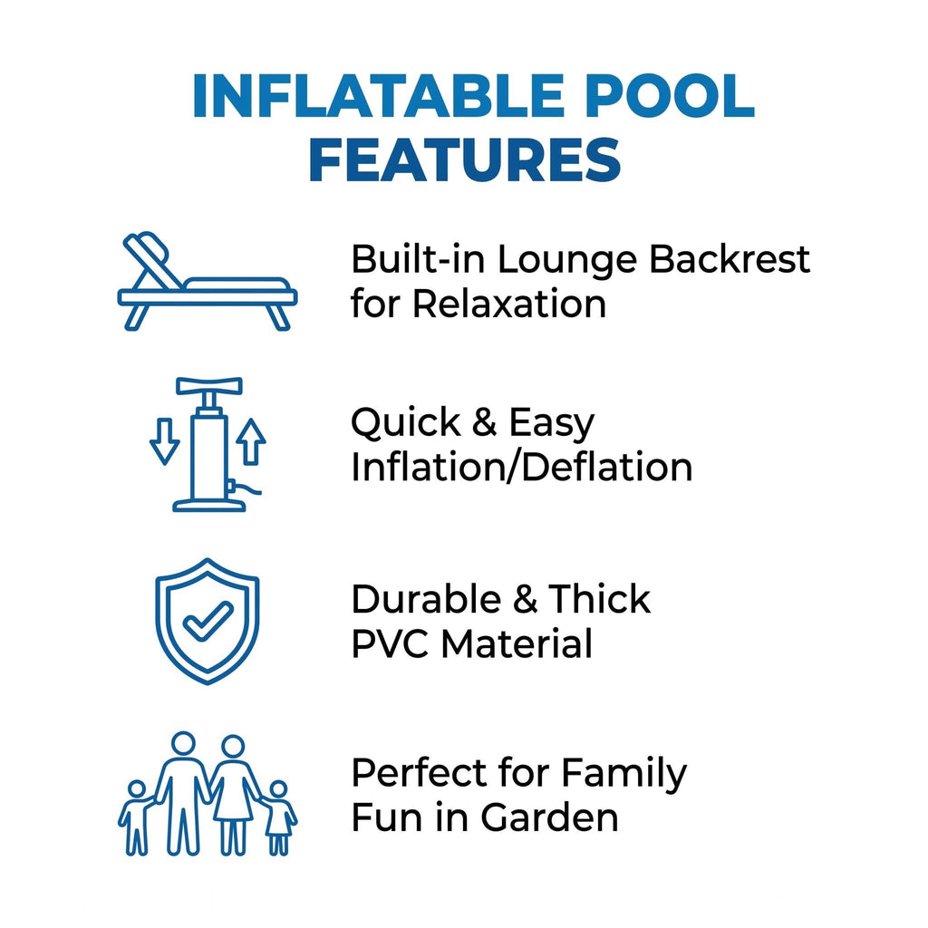 Backyard Inflatable Lounge Pool with Drink Cooler