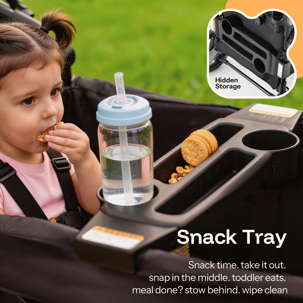 Kids Foldable Wagon Stroller with Canopy