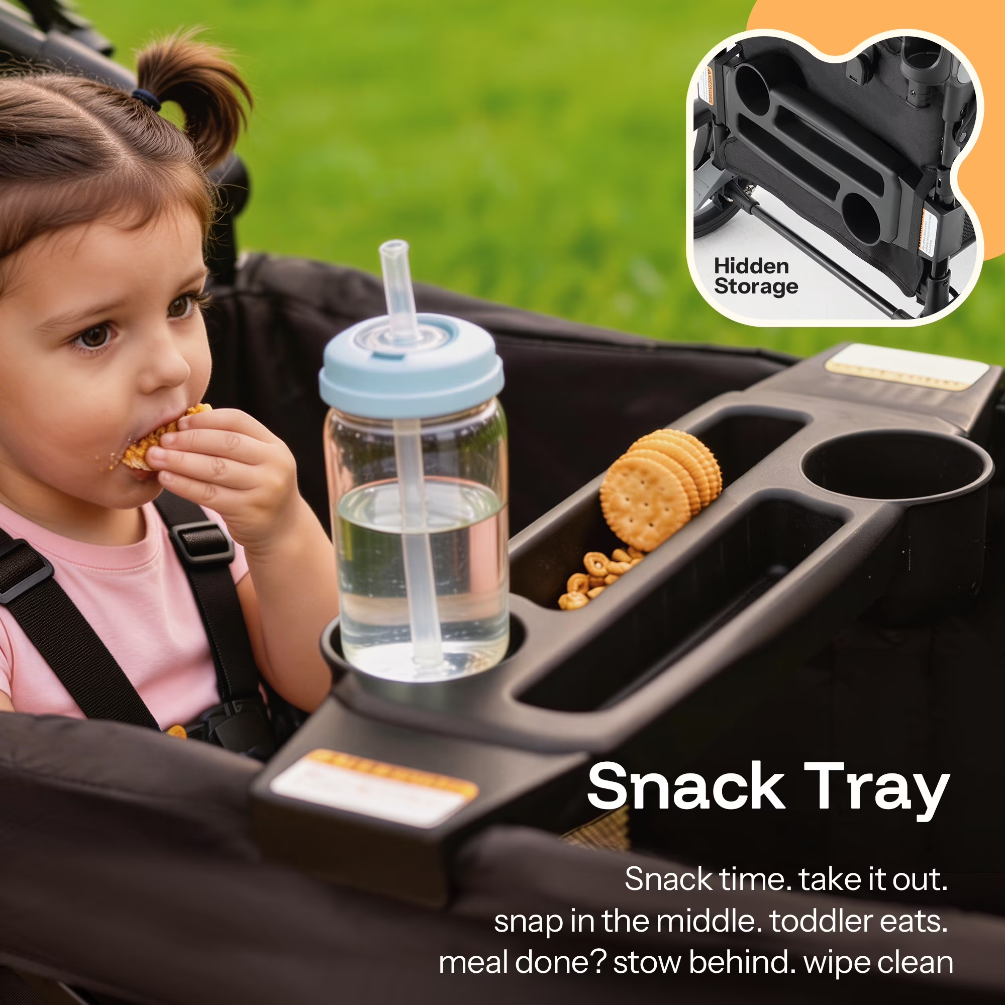 Kids Foldable Wagon Stroller with Canopy