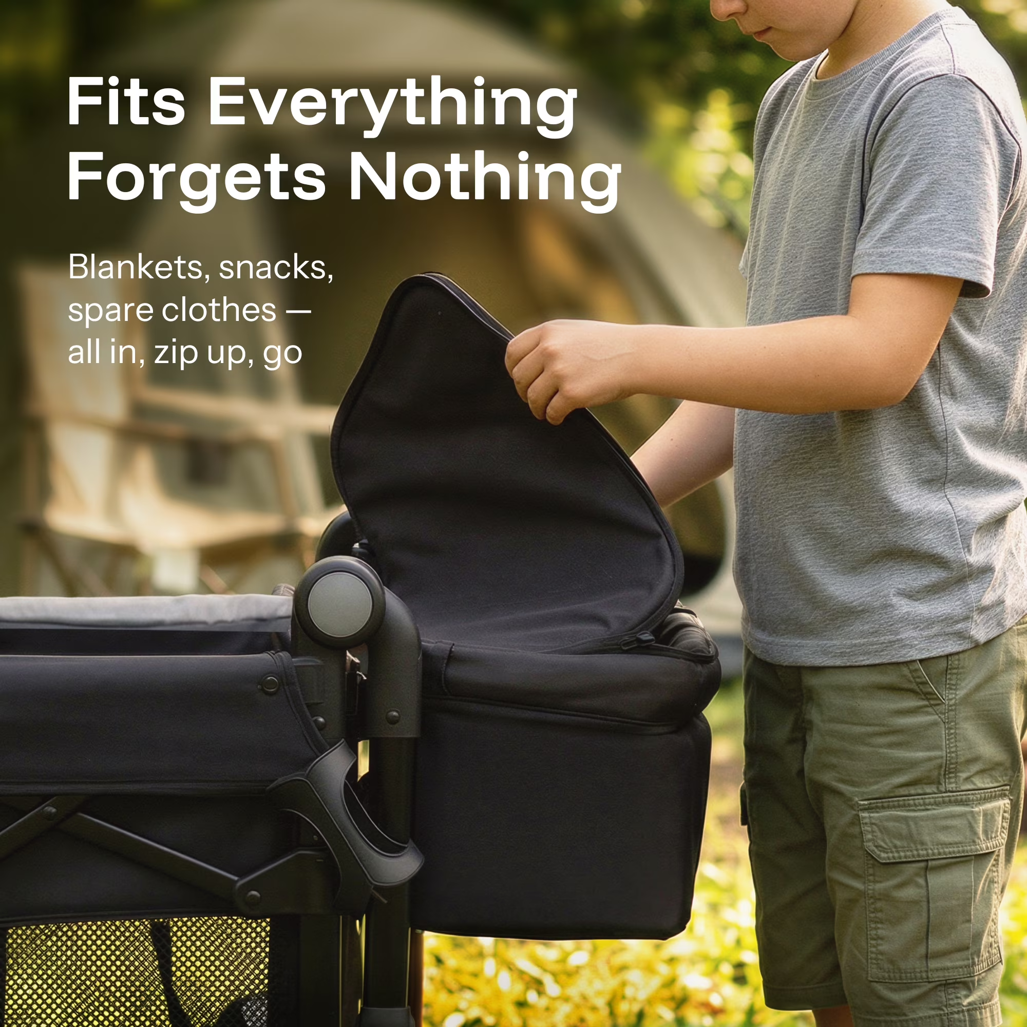Kids Foldable Wagon Stroller with Canopy