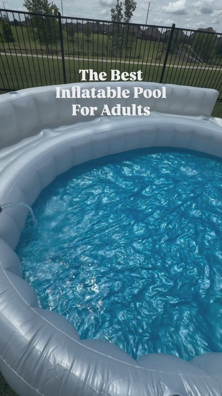 Backyard Inflatable Lounge Pool with Drink Cooler