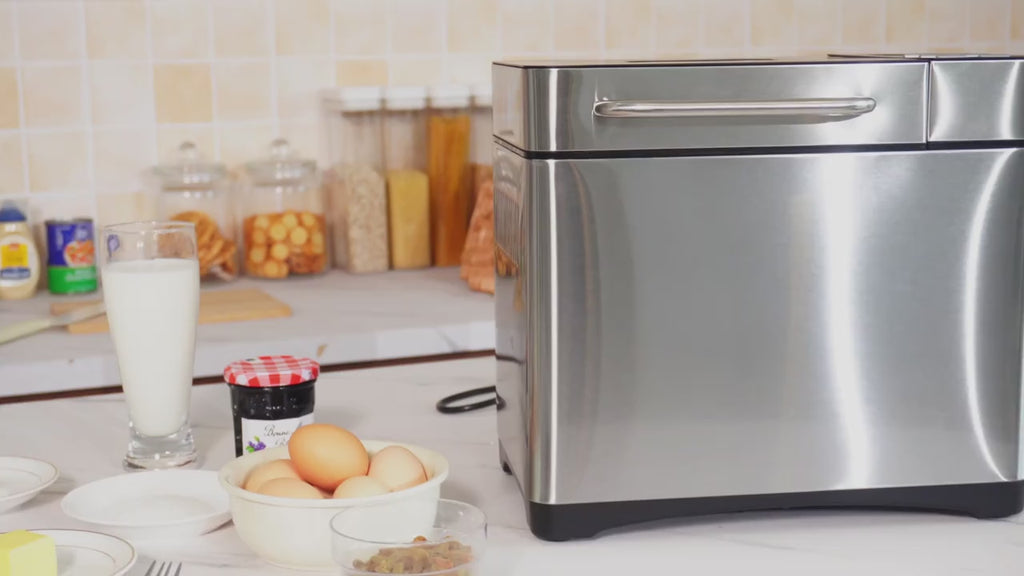 GUNJI 2LB 19-in-1 Bread Machine, Nonstick Ceramic Pan, 3 Crust Colors, 15H Timer & 1H Keep Warm