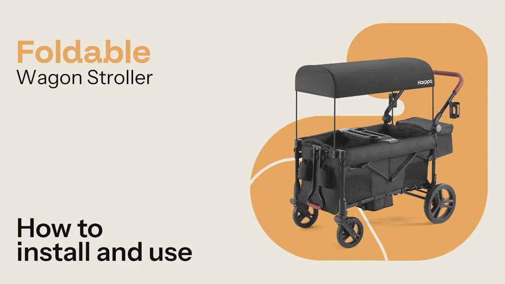 Kids Foldable Wagon Stroller with Canopy