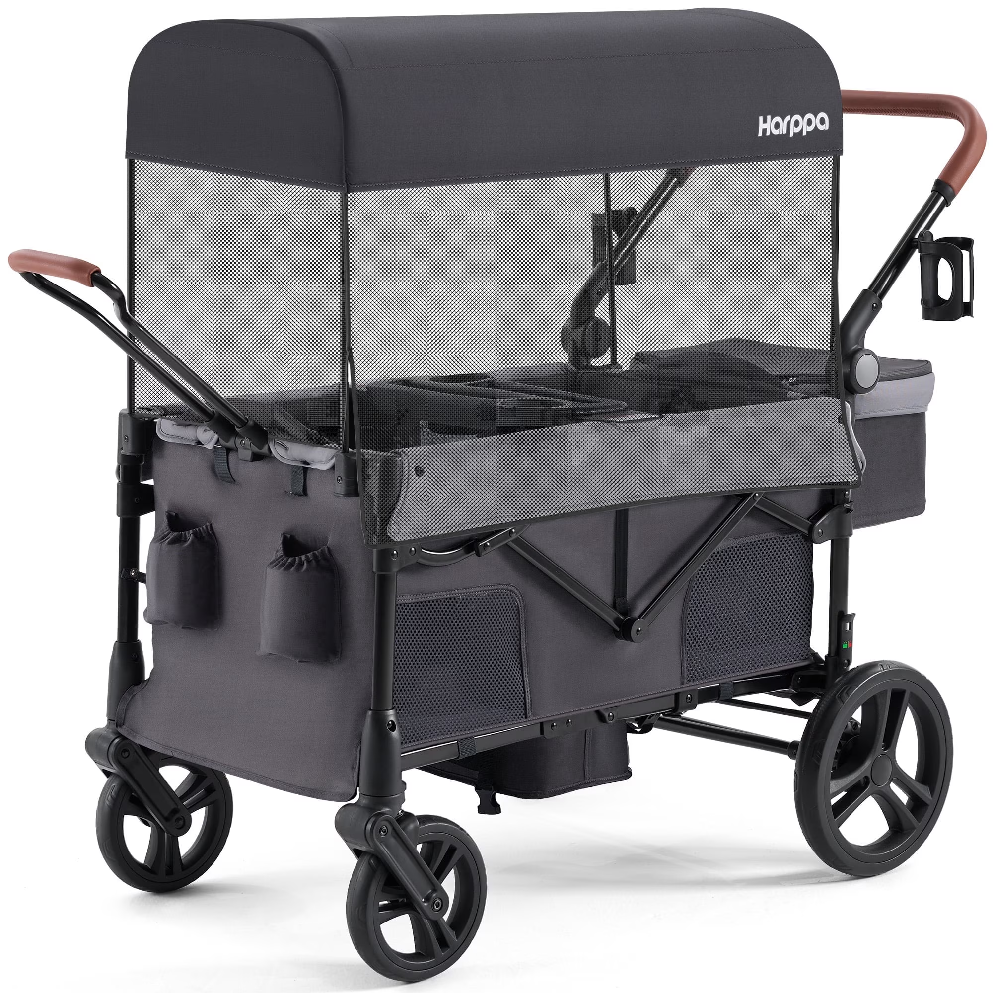 Kids Foldable Wagon Stroller with Canopy